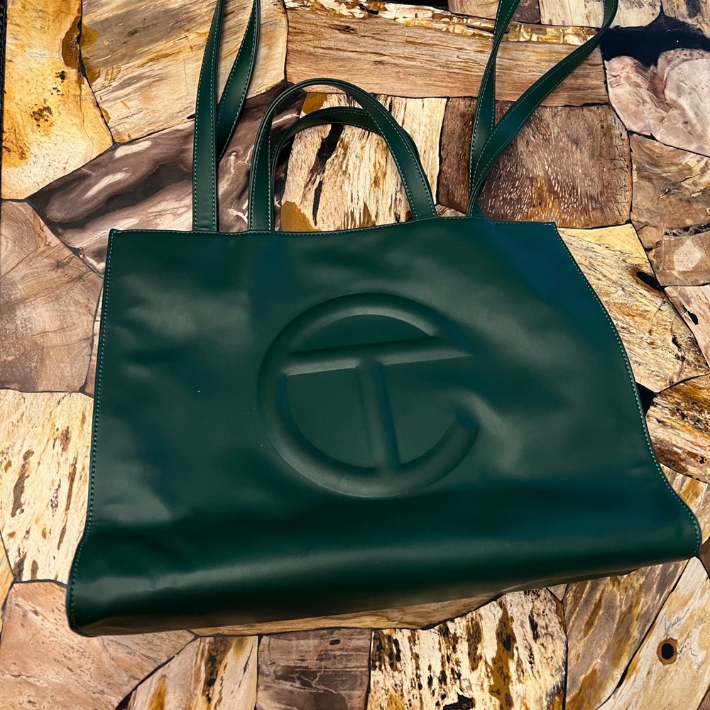 Telfar medium tote in dark olive. Like new condition